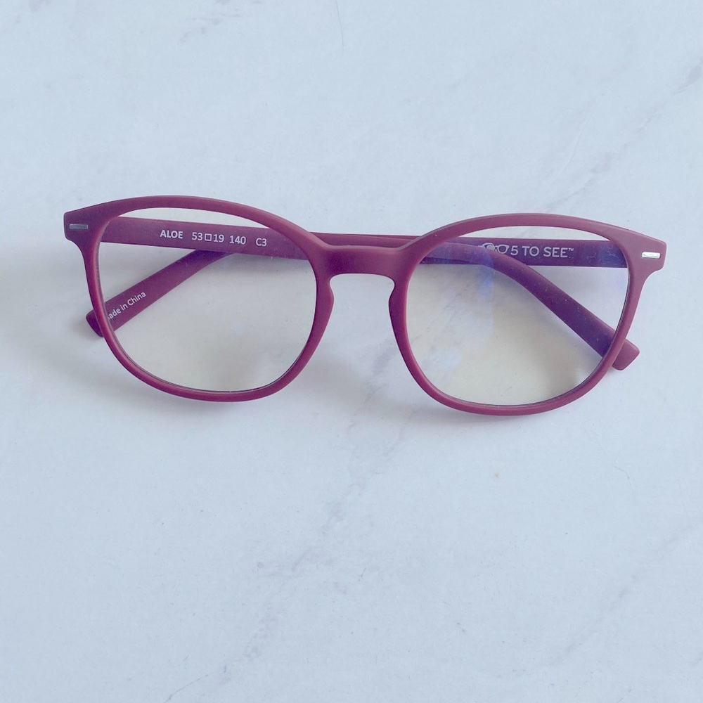 Aloe Round Crimson Glasses NWT